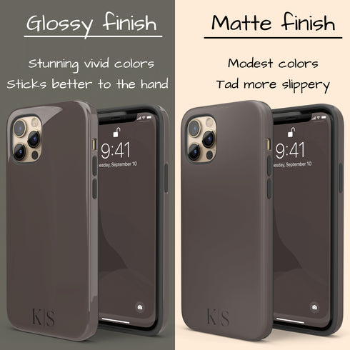 Custom Initials Earth Tones Monogram iPhone Case - Dark